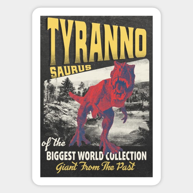 Tyrannosaurus Retro Art - The Biggest World Collection / Giant From The Past Sticker by LMW Art